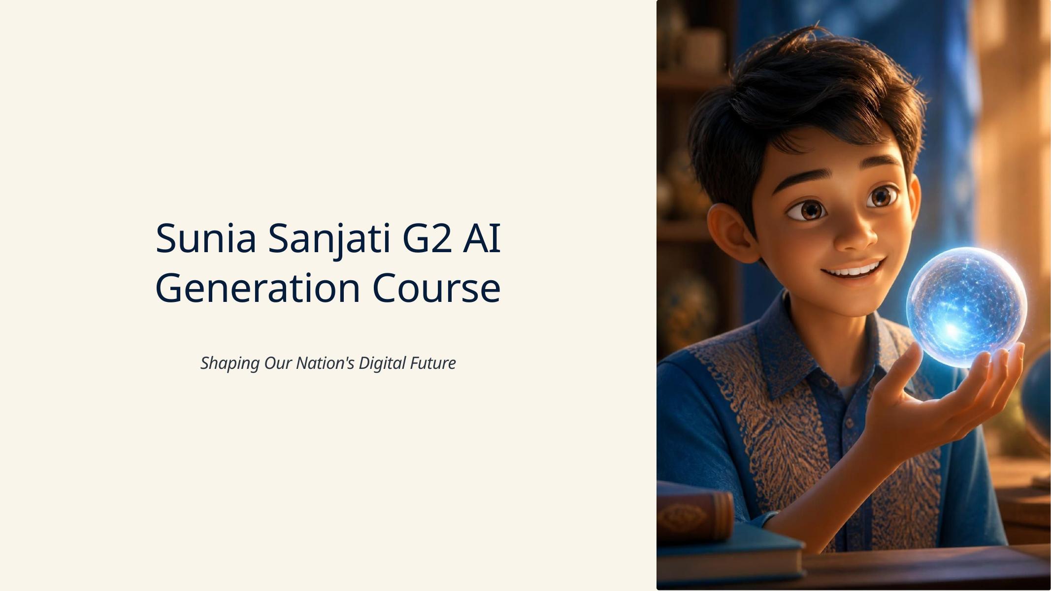 Slide 1 presentasi Sunia Sanjati G2 AI Generation Course